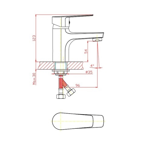 Orange Loop M26-021Ni однозахватный смеситель для раковины без донного клапана. Цвет: никель античная бронза sun-id-1517313 - Вид №1