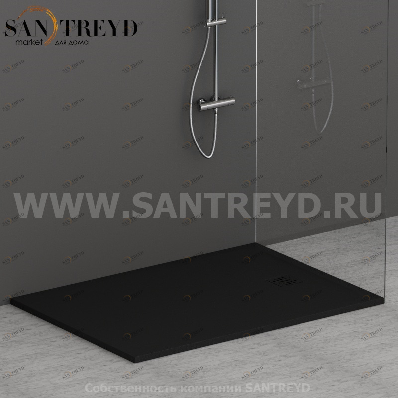 DP14100504 Душевой поддон 140х100 см цвет Черный бархат Globo DOCCIAPIETRA Италия Ceramica Globo