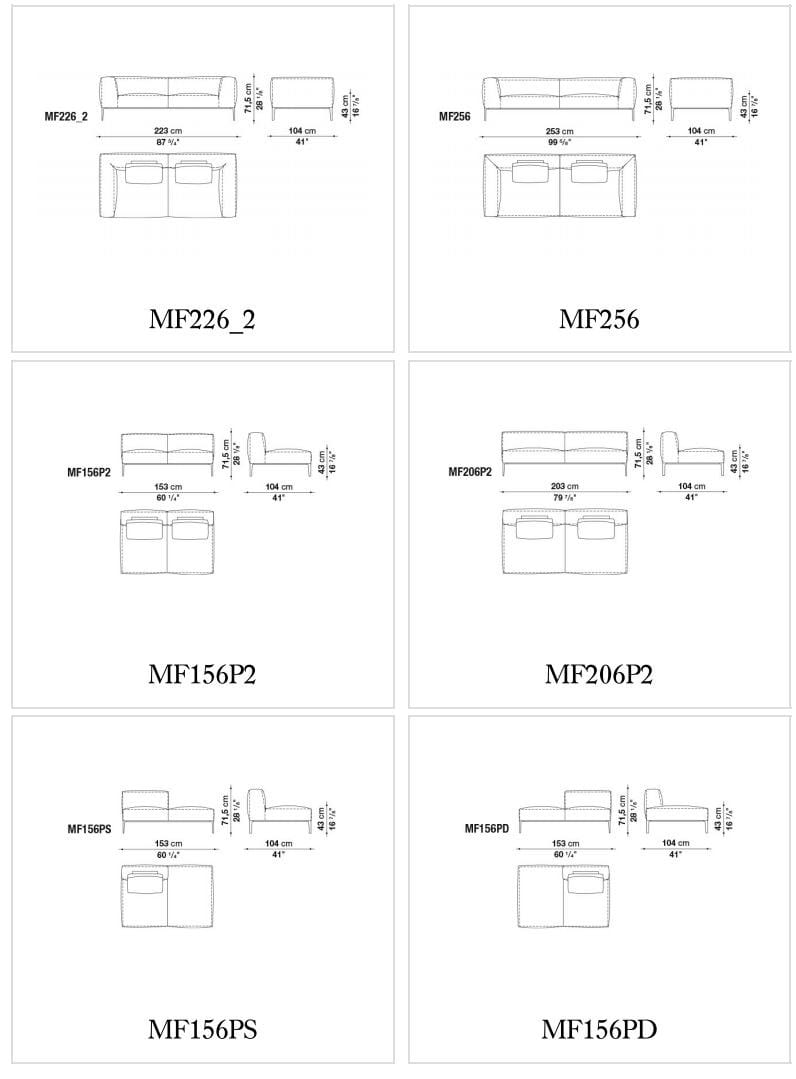 4-местный тканевый секционный диван B&B Italia Michel ARCH-00137188 - Вид №5