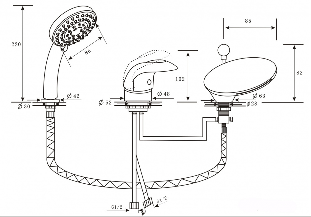Каскадный смеситель ALPEN Niagara Delux бронза AS1104B - Вид №1
