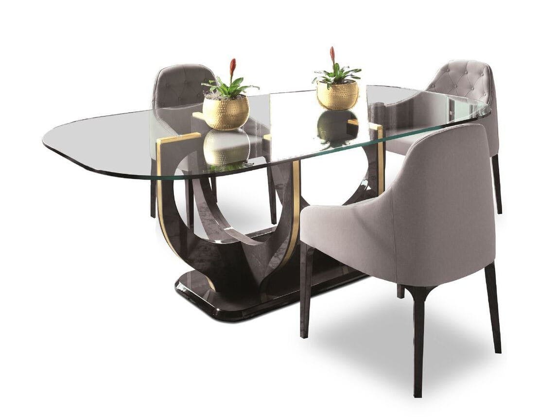 Фиксированный стол из дерева и стекла со скульптурным основанием Hurtado Evolution ARCH-00106396