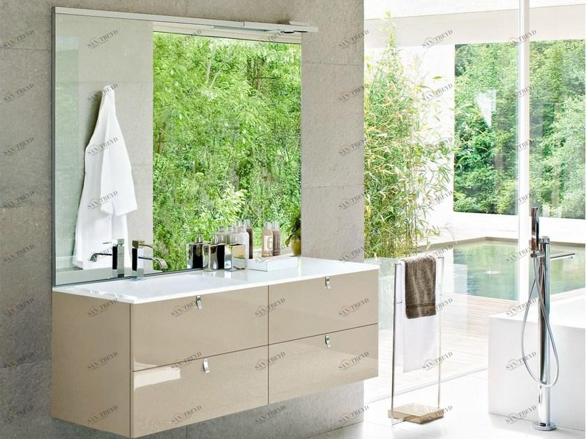 Ideagroup Лаковая тумба под умывальник с зеркалом My fly evo sun-id-1376654