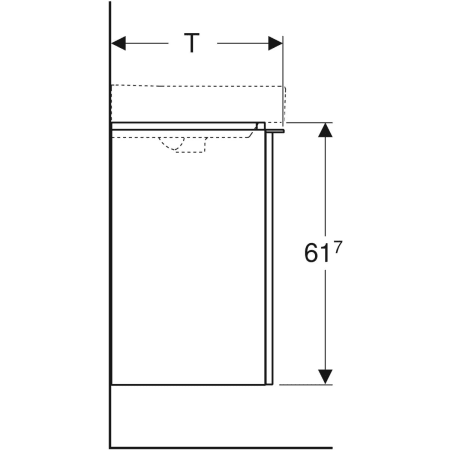 500.350.JR.1 Шкафчик для раковины Geberit Smyle Square, с одной дверцей Geberit  - Вид №4