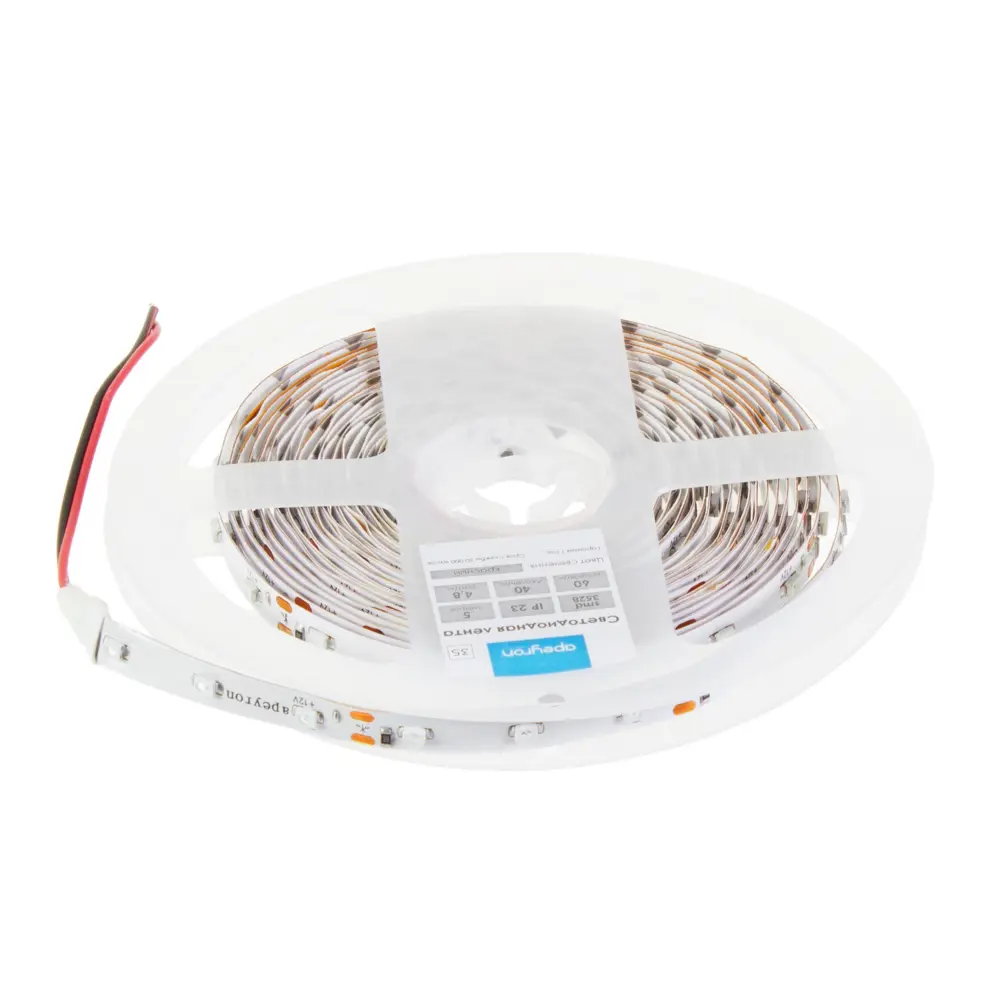 Светодиодная лента smd 3528 4.8Вт/60LED/м свет красный IP23 APEYRON STLM-2208972