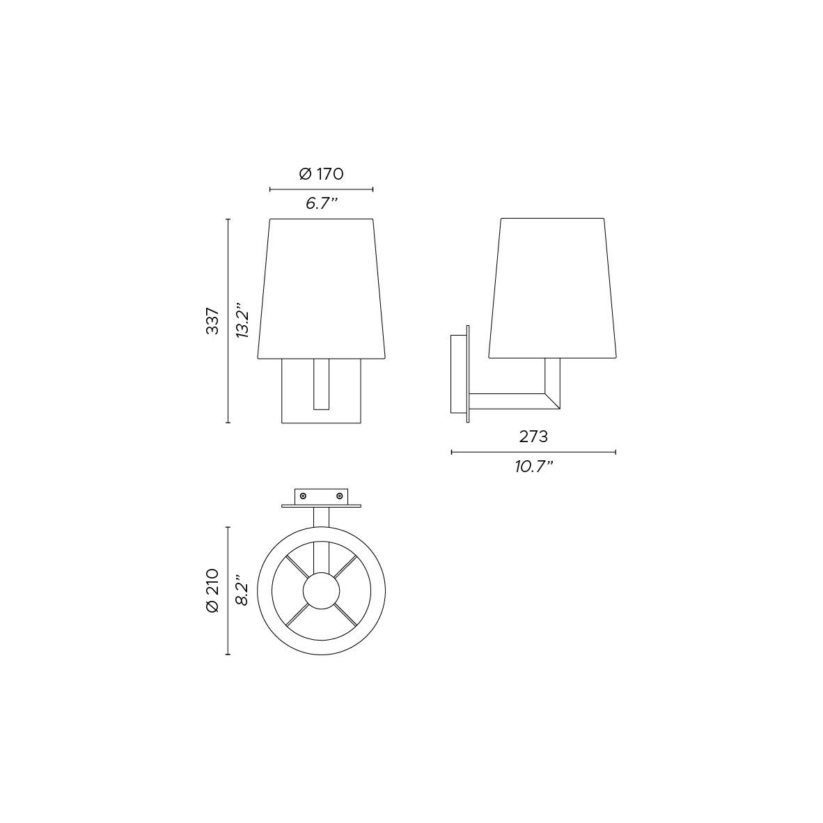 Ткань Dimmable светодиодный настенный светильник Contardi круглый ARCH-00059673 - Вид №2