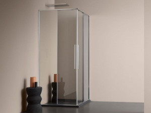 Угловая душевая кабина с двумя раздвижными дверями