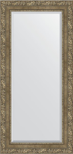 BY 3489 Зеркало с фацетом в багетной раме - виньетка античная латунь 85 mm EVOFORM Exclusive