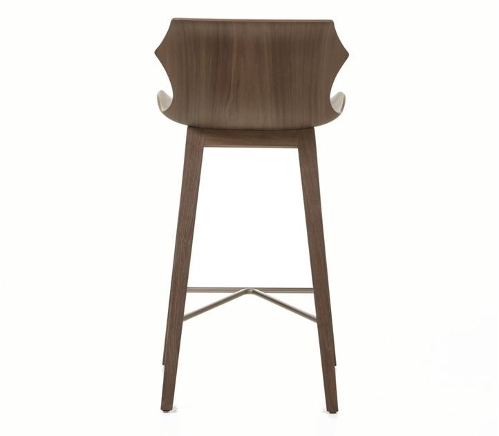 BassamFellows Табурет деревянный со спинкой Petal Cb-292 - Вид №4