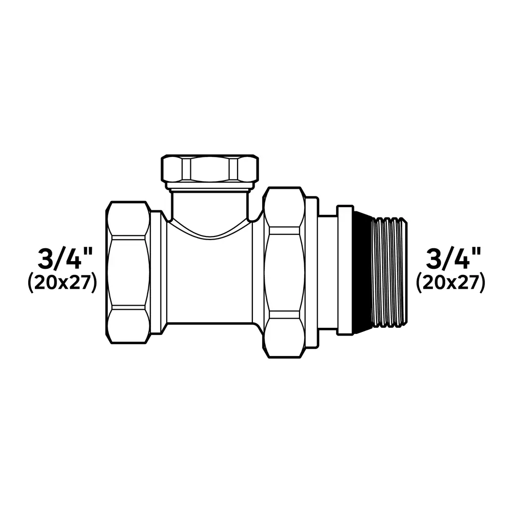 Клапан для радиатора прямой MONLID 3/4" латунь STLM-2204469 - Вид №5
