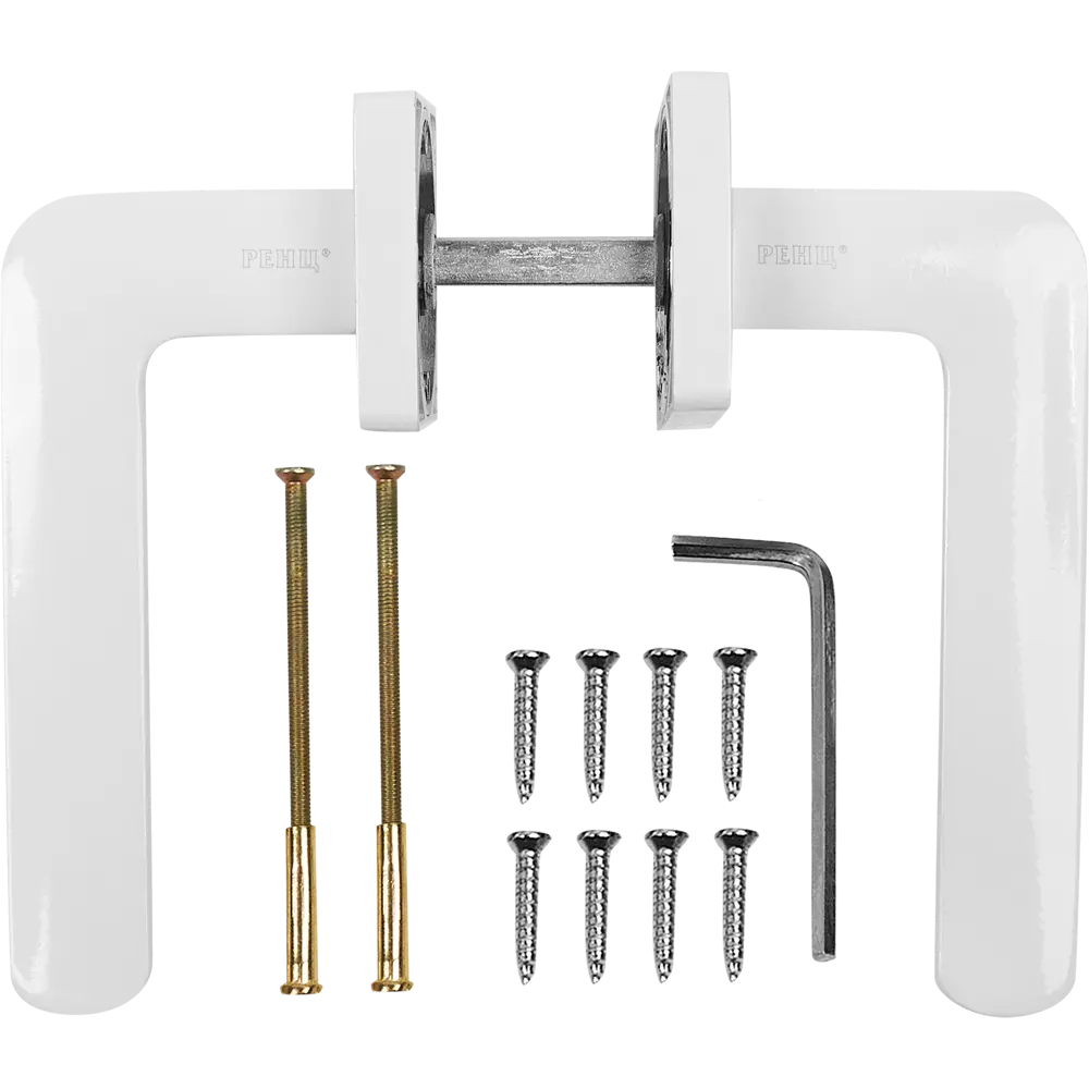 Ручка дверная на розетке Reinz Лана, цвет белый хром RENZ STLM-2175352 - Вид №1