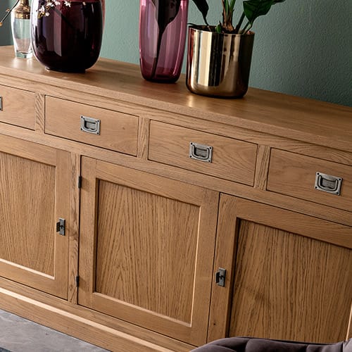 Шкаф с 3 дверцами и 4 ящиками из массива дерева Devina Nais English ARCH-00135731 - Вид №1