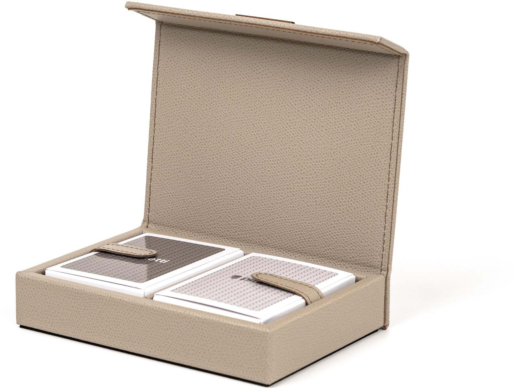 Чехол для игральных карт - 16,5X12,5XH3,5 см / плетеная кожа_верблюжья