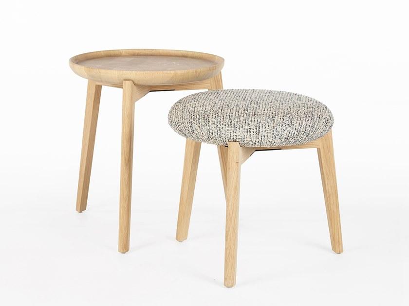 Wildspirit Низкий деревянный табурет со встроенной подушкой Macaron sun-id-1365617 - Вид №4