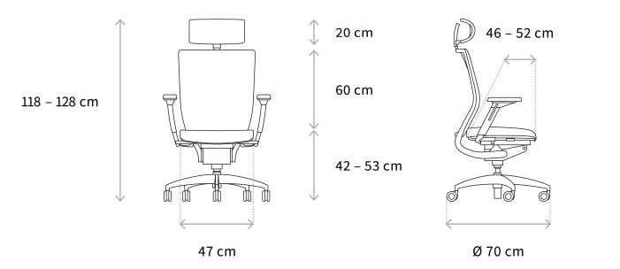 Офисное кресло с регулируемой высотой и высокой спинкой Wagner ARCH-00032505 - Вид №4