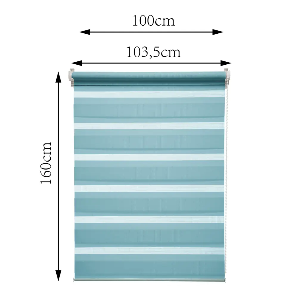 Штора рулонная день-ночь Inspire Peter 100x160 см бирюза Aqua 3 82691113 STLM-2168413 - Вид №2