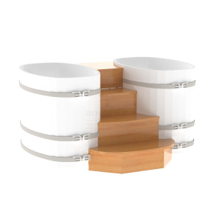 2130 Подиум на 2 купели 0,76х1,16 лиственица натуральная Alyarus