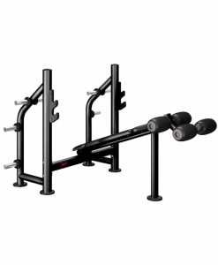 олимпийская скамья для жима с отрицательным углом наклона с стойками для хранения дисков UFC