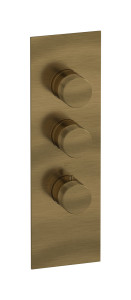 Комплект наружных частей термостата на 2 потребителей - вертикальная прямоугольная панель с ручками Industria WE ARE IB eua211mbnid1 Modern Bronze Aqua