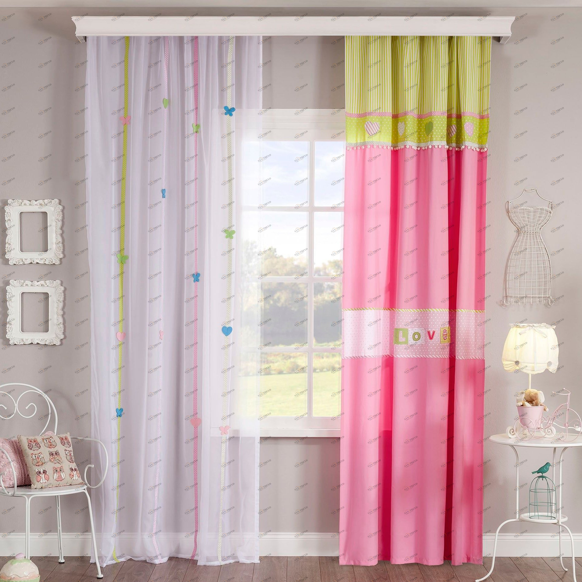 Тюль для детской 160х260 см Love, 1 полотно CILEK PRINCESS 00-3832611 Белый Santreyd