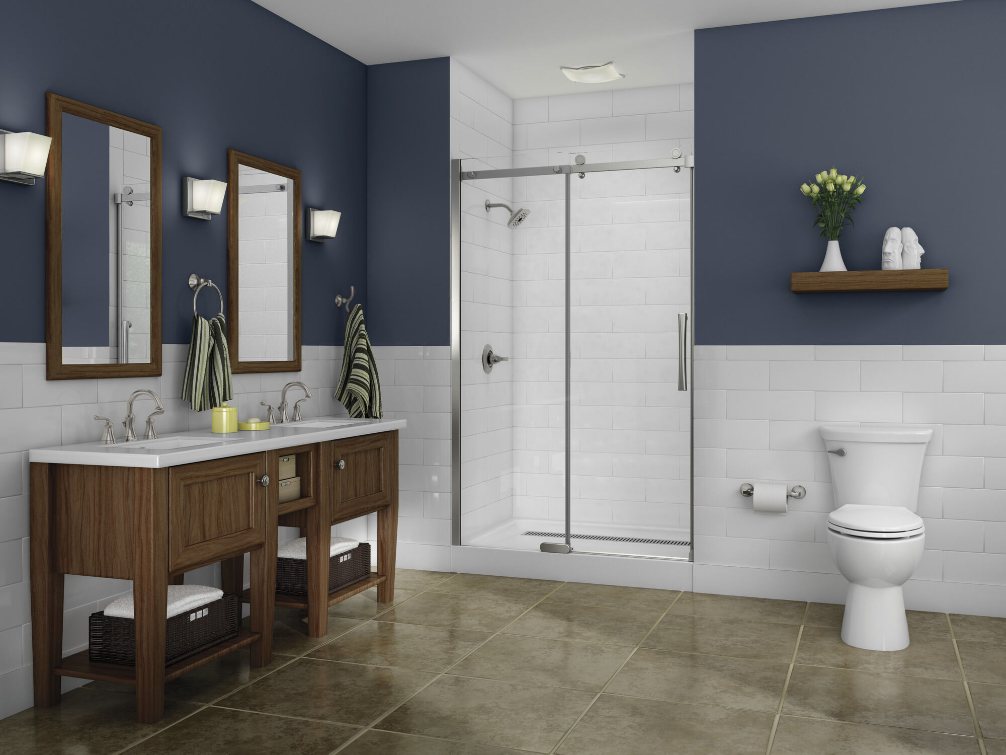 Подставка для душа 48 x 36 дюймов Delta Faucet B710912-4836-WH - Вид №9