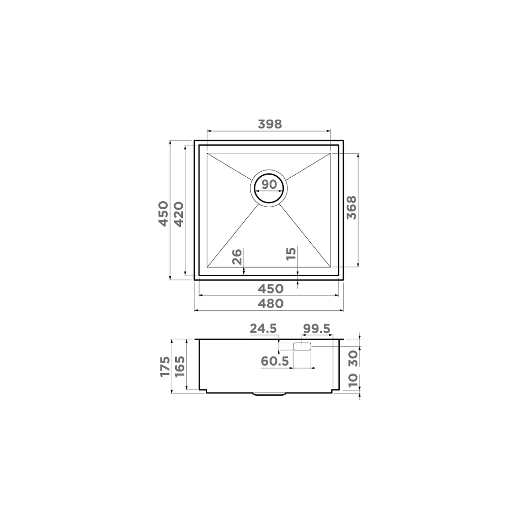 Кухонная мойка Kasen 48-26 INT IN OMOIKIRI 4997056 - Вид №5