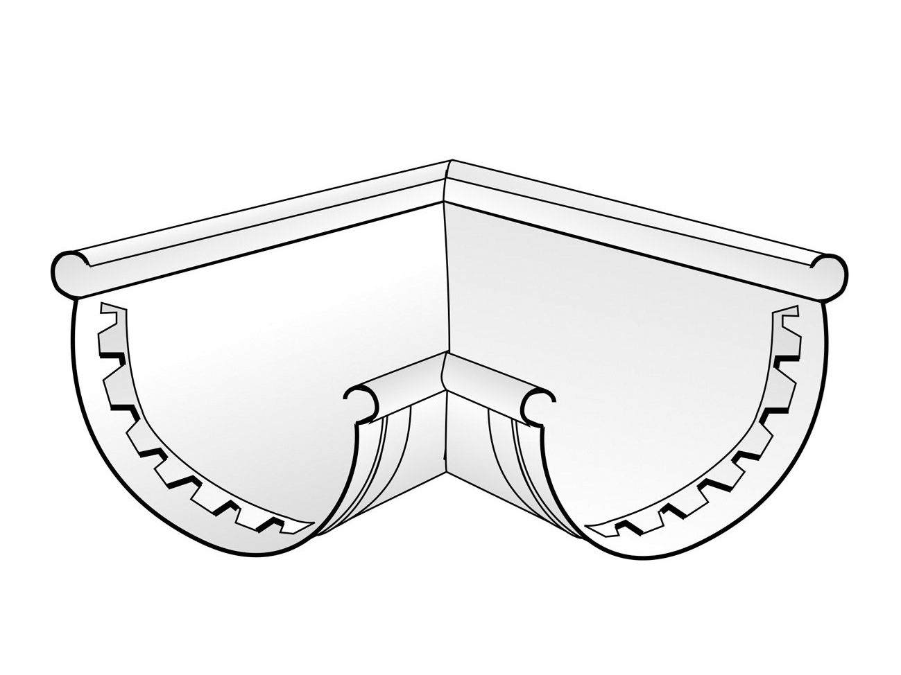 Уникальный угловой желоб 125 First Corporation First Plast ARCH-00090819 - Вид №1