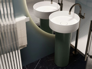 Lavabo rotondo freestanding in Solid Surface
