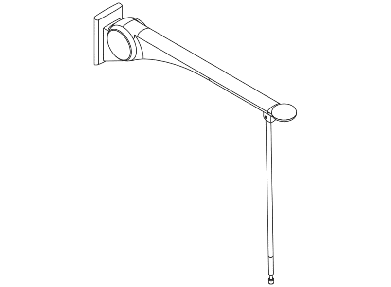 802.50.46060 Складная опорная рейка премиум-класса HEWI Stützen  - Вид №2