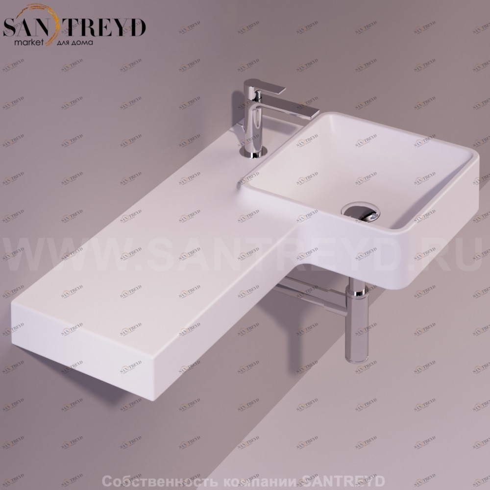 FL20BIANCOMATT Подвесная раковина настенная квадратная Simas Flow белая