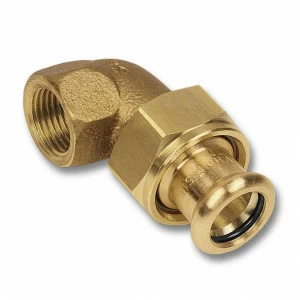 18096221 SANHA 8096G пресс-фитинг, бронза, сгон ВПр-ВР, самоуплотн. 22x1 мм