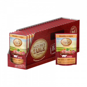 ПР0044844*24 Корм для кошек NATURE"S TABLE Индейка в соусе пауч 85г (упаковка - 24 шт) NATURE'S TABLE
