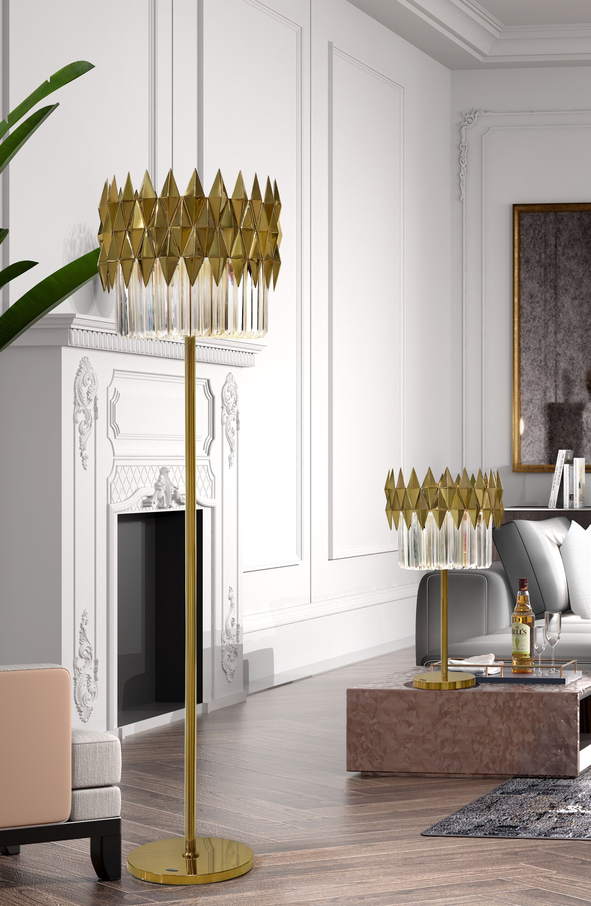 Напольная лампа из нержавеющей стали с кристаллами K-Lighting Lune ARCH-00082320 - Вид №2