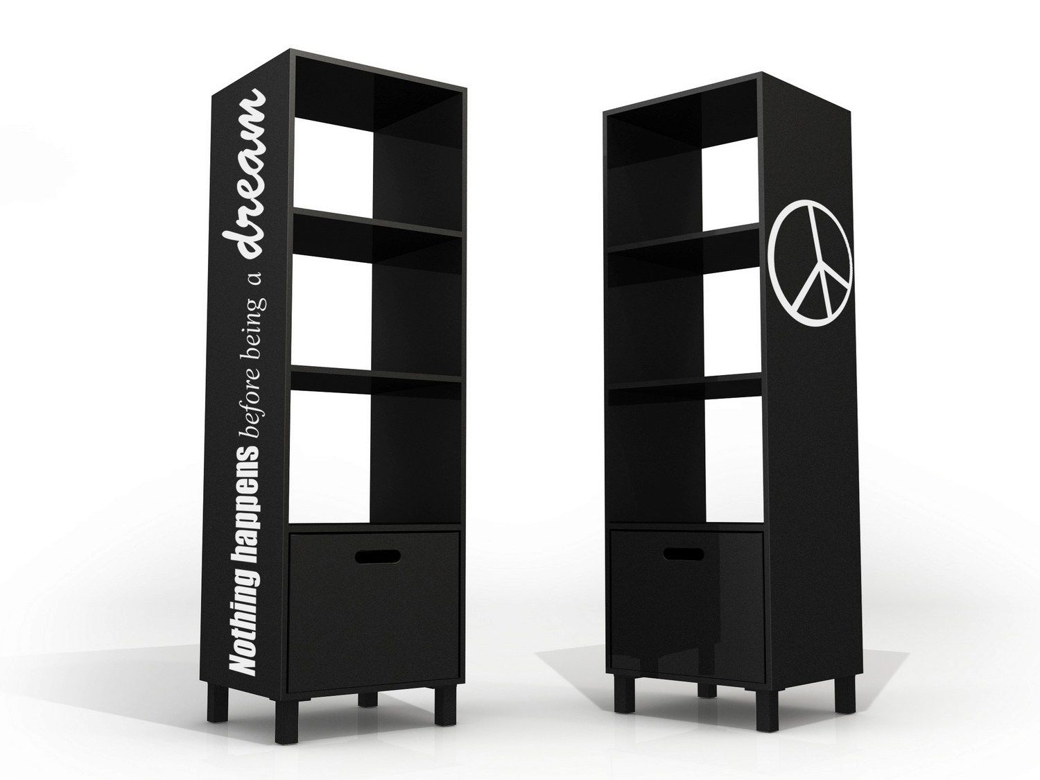 Алюминиевый двухсторонний книжный шкаф с ящиками altreforme ARCH-00015627 - Вид №3