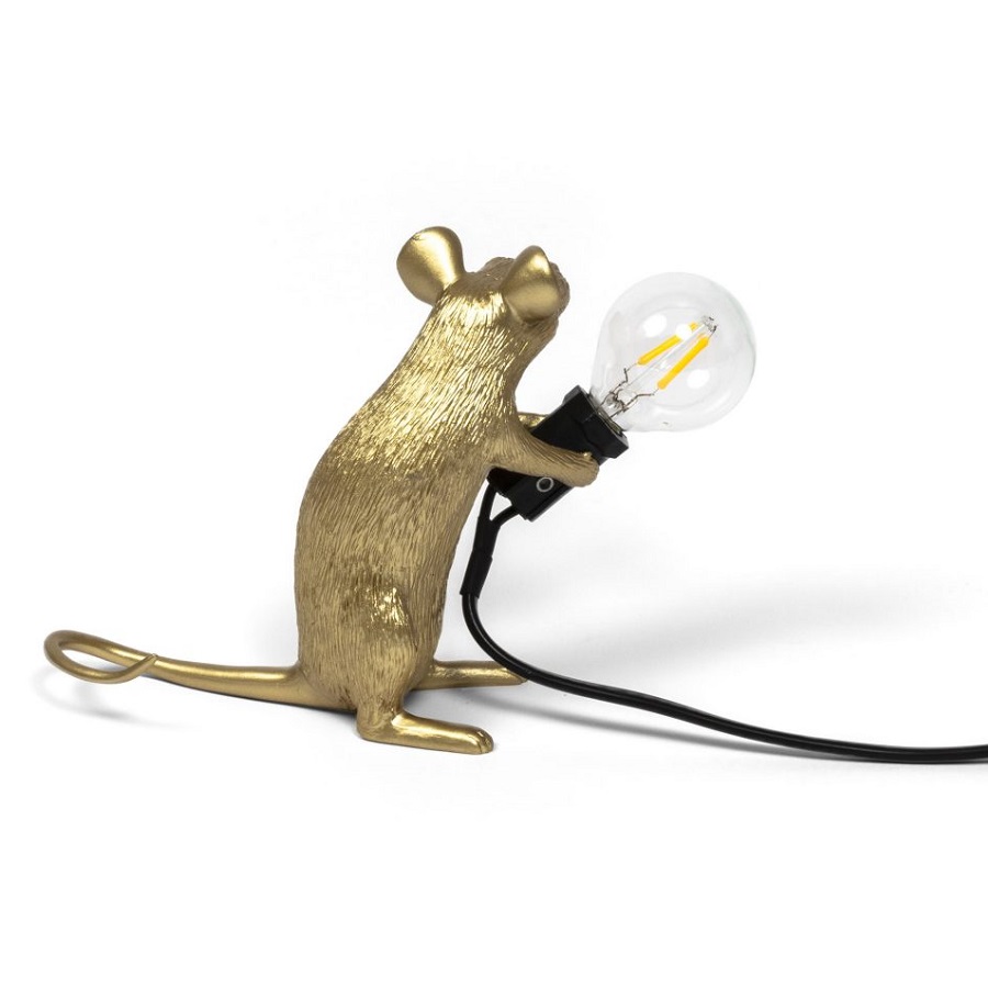 Светильник настольный Mouse Lamp Mac, золотой Seletti 14942GLD - Вид №8