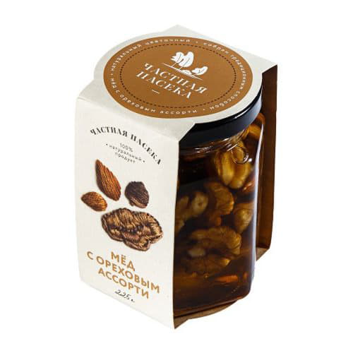 Мёд Частная пасека с ореховым ассорти Медовый дом Santreyd 9389