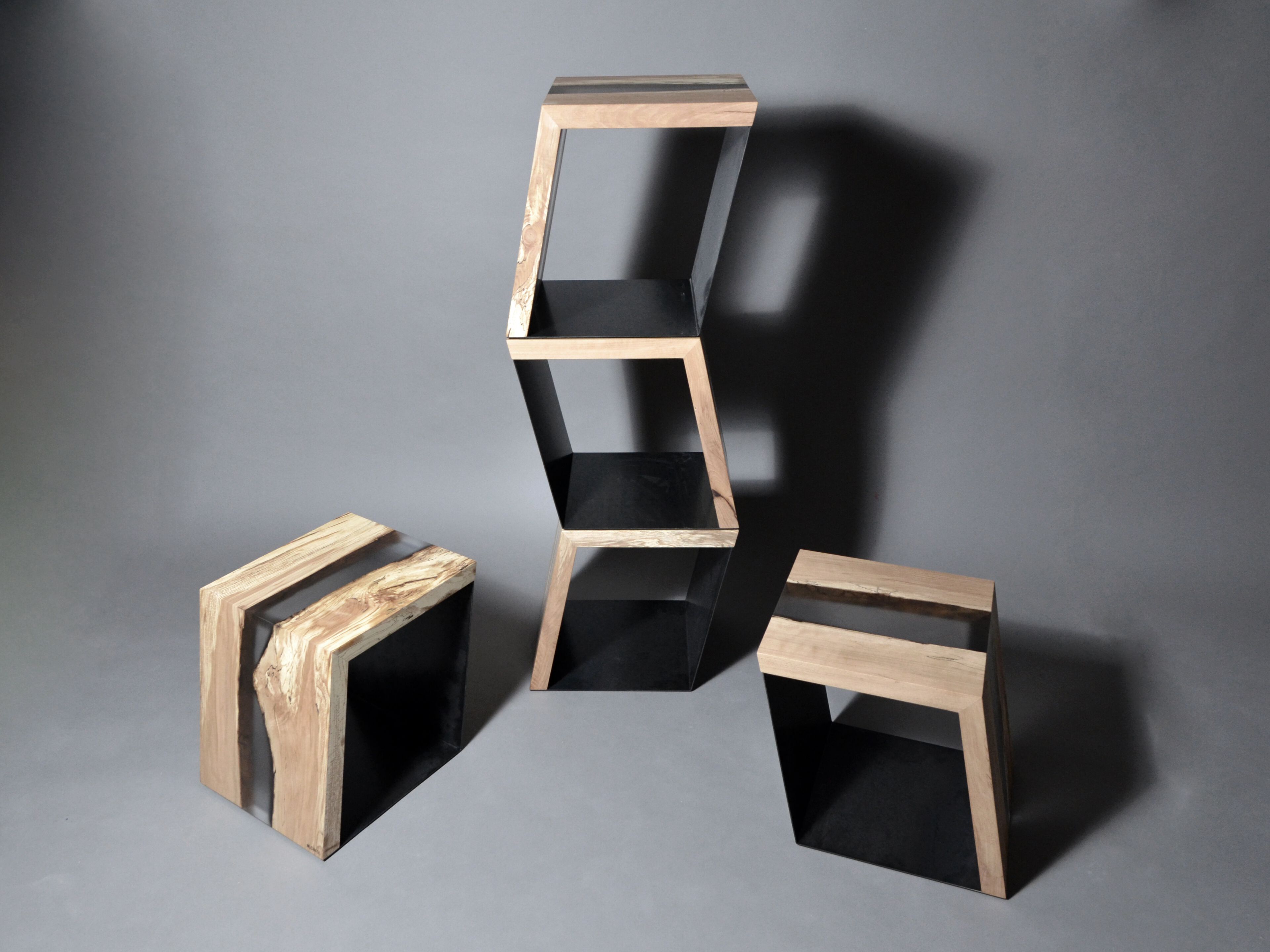 Журнальный столик / табурет из массива дерева и смолы alcarol Fungi ARCH-00126029 - Вид №2