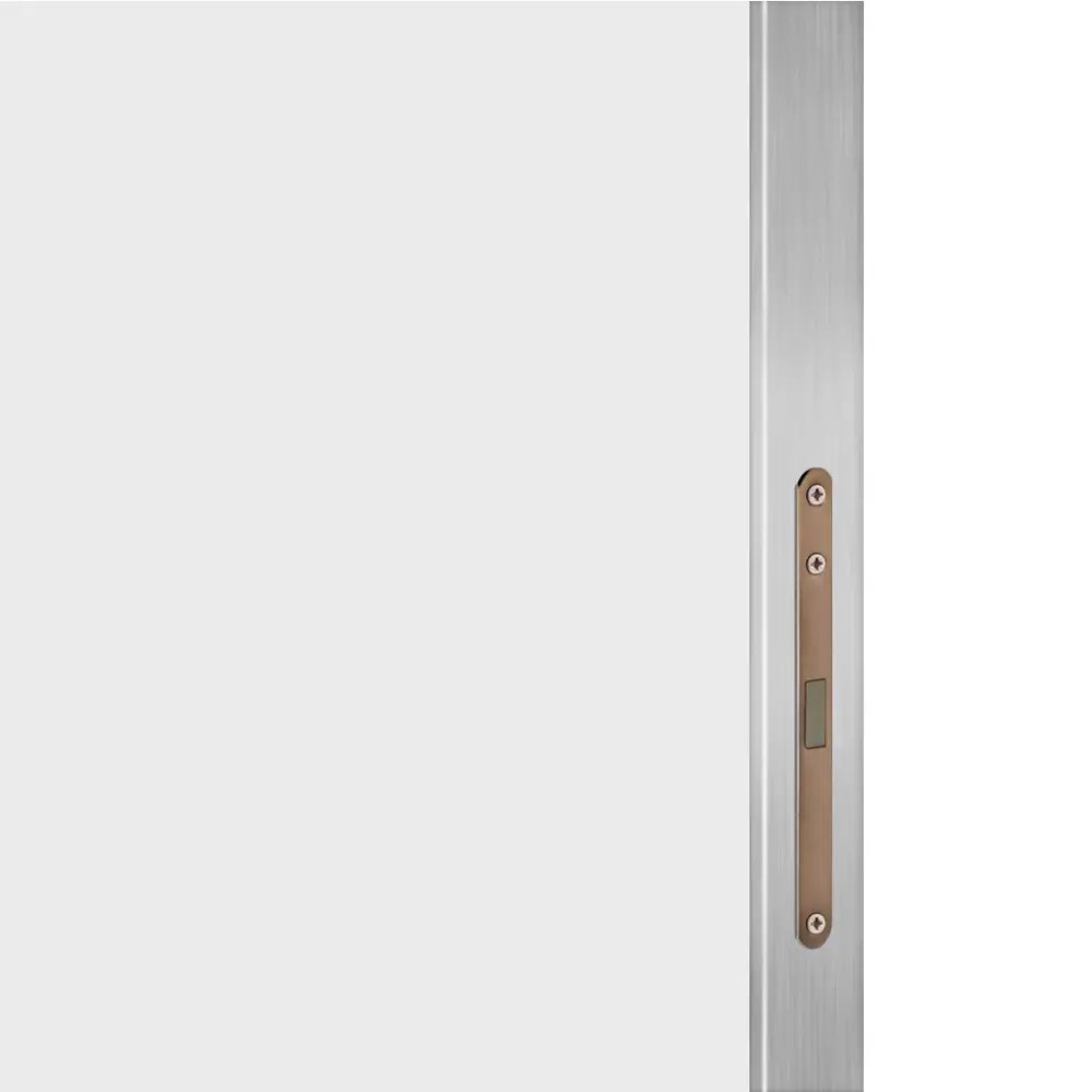 Дверь межкомнатная глухая Invisible 60x220 см цвет белый с замком алюминиевая кромка 89433707 STLM-2148425 VELLDORIS  - Вид №1
