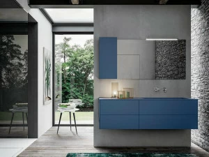 Ideagroup Тумба под умывальник, лакированная, с зеркалом Sense