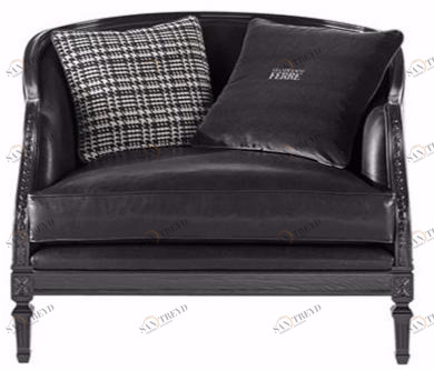 Gianfranco Ferré Home Мягкое кожаное кресло с подлокотниками sun-id-1419791