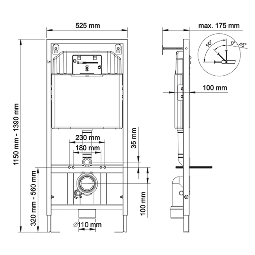 Инсталляция для унитазов Novum L2 с кнопкой цвет матовый хром BERGES WASSERHAUS STLM-2067616 - Вид №3