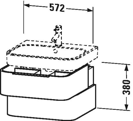 H2636307575 Happy D.2 Тумбочка подвесная Лен, декор Duravit - Вид №1