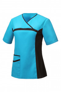 5048421 Блуза ОРИОН женская бирюза-черная  Медицинская одежда  размер 56-58/170-176