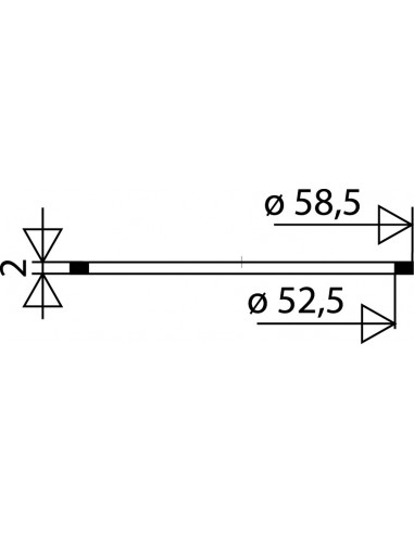 045500 005 01  Пластиковая плоская прокладка для дна сифона для умывальника, Д. 58,5 x 52,5 x 2 мм, 2 шт. Valentin Чернить  - Вид №2