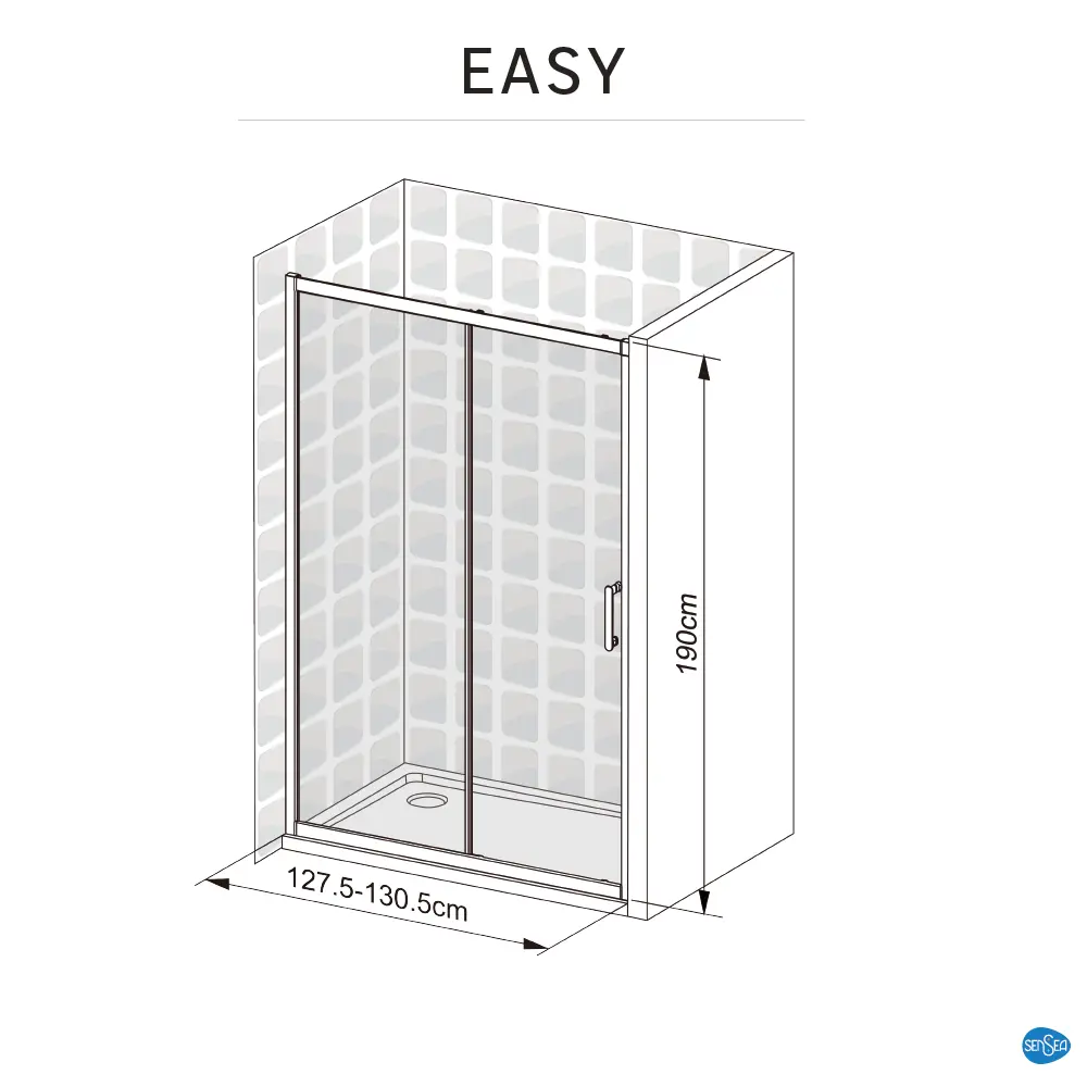 Комплект стекол для раздвижной душевой двери Sensea Easy 130 см прозрачное стекло, цвет профиля на выбор 85868670 STLM-2028178 - Вид №24