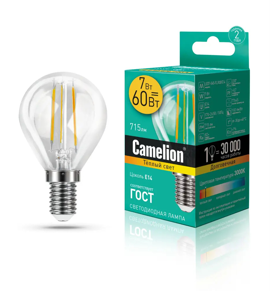 92705181 Лампочка светодиодная CAMELION 13456 E14 Вт STLM-0919029