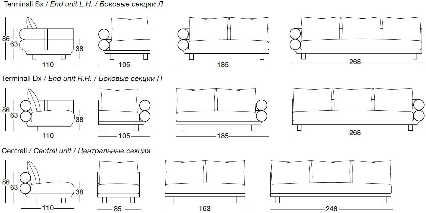 Longhi Модульный кожаный диван Loveluxe 2018 – illusion collection W 529 - Вид №3