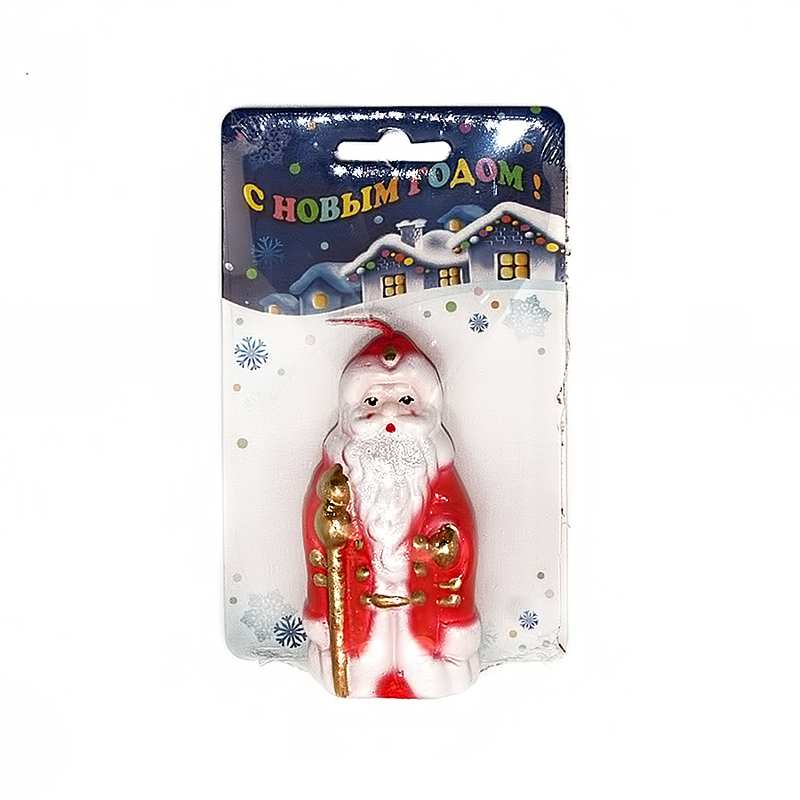 1412 Свеча новогодняя фигурная 1 25 г "Дед мороз м" 7,5х4 Омский Свечной 