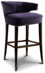 BRABBU Табурет высокий, обитый тканью, со спинкой Ibis