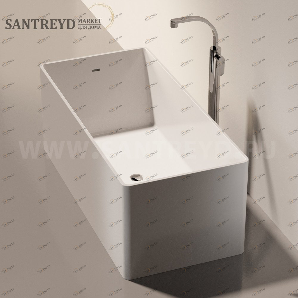 Ванна свободностоящая WASH 150 см серая Ceramica Flaminia MW150BCGREY