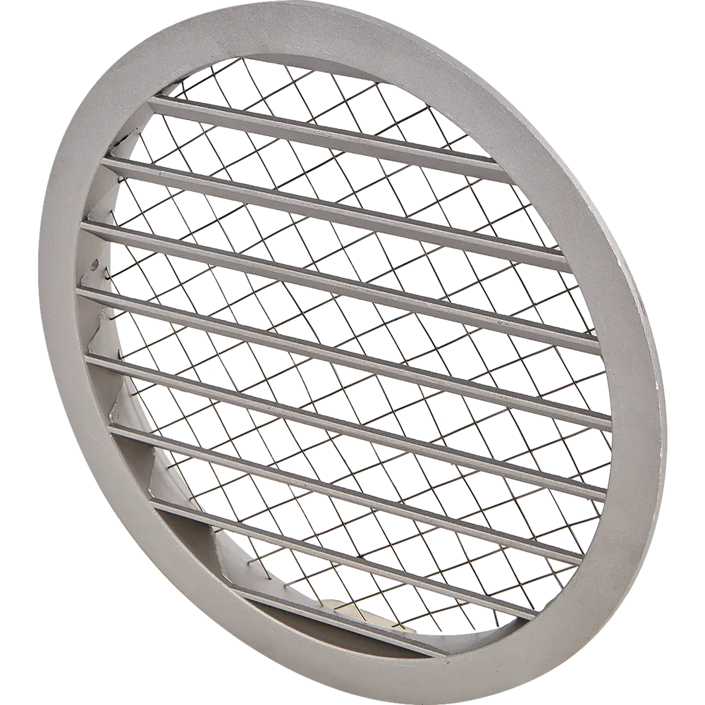 Решётка вентиляционная с сеткой Ore Alu D200 мм металл цвет нержавеющая сталь STLM-2089244